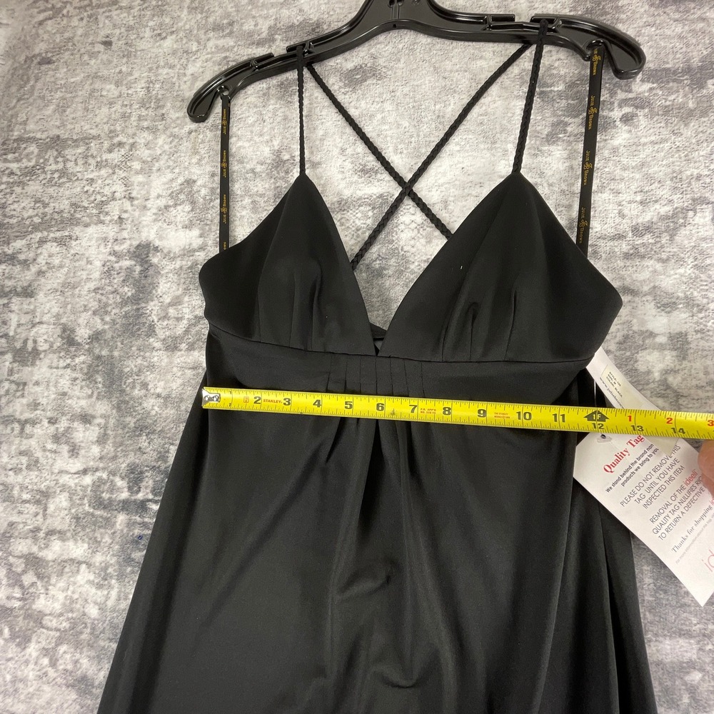 Julie Brown Designs Women M Maxi Dress Solid Black Elegant Cross Back Cocktail - Picture 7 of 13